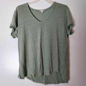 Women's Large Gap Linen V-Neck Tee